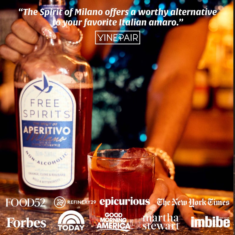 Free Spirits Non-Alcoholic Aperitivo Milano - Award Winning Bitter Red Aperitif Alternative - Low Calorie, Vegan, Gluten-Free with Vitamins - Natural Ingredients For Cocktails - 750 ml Bottle - Image 5